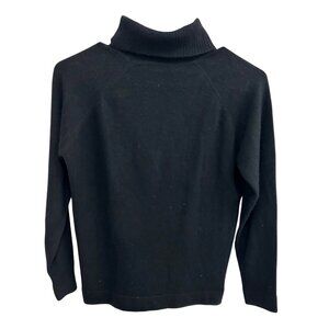 Black Turtleneck Sweater Womens Size S Soft Knit Pullover Long Sleeve